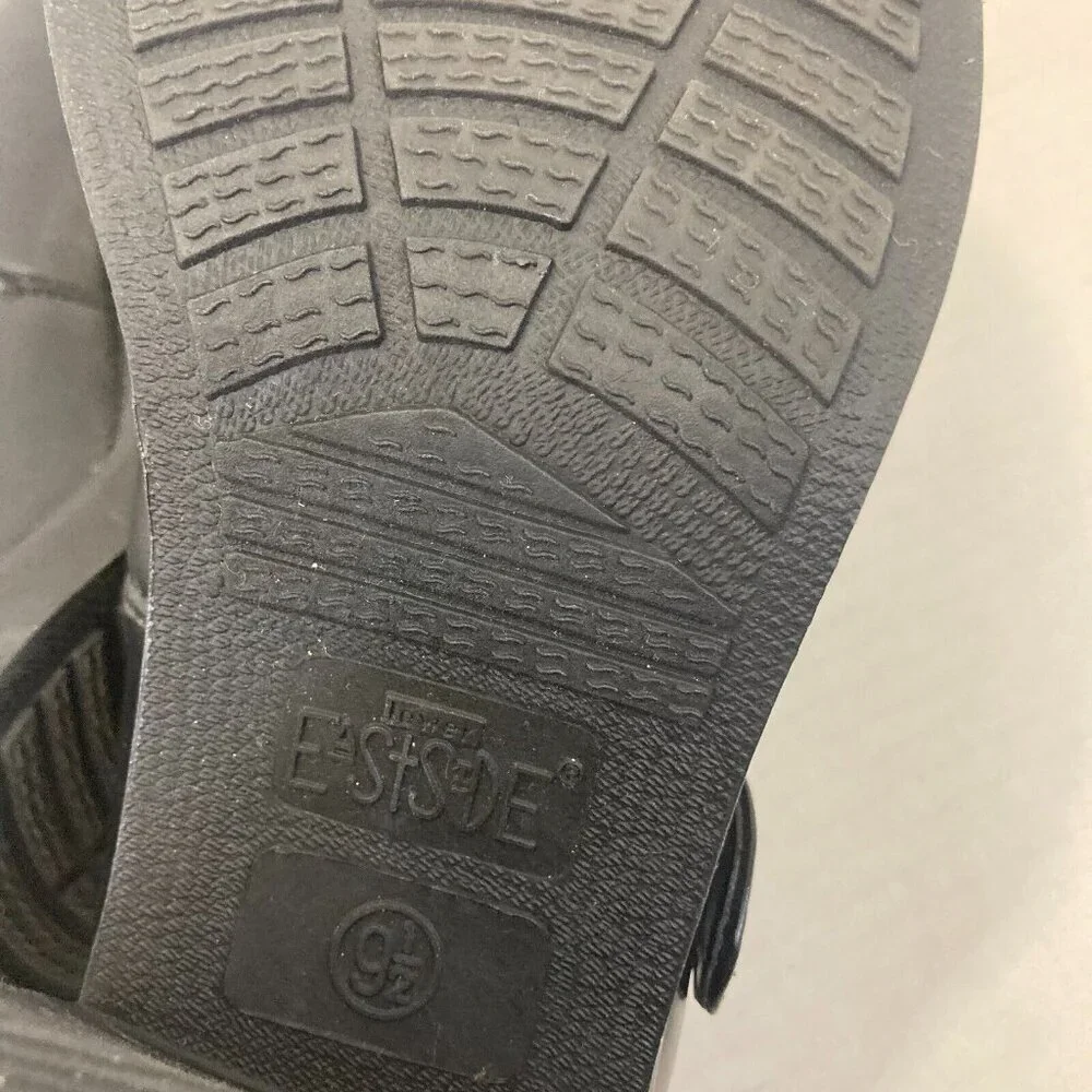 Vintage Chunky Heels Buckle Shoes Loafers Womens 9.5 Goth Punk Grunge Black‎ - Picture 14 of 16